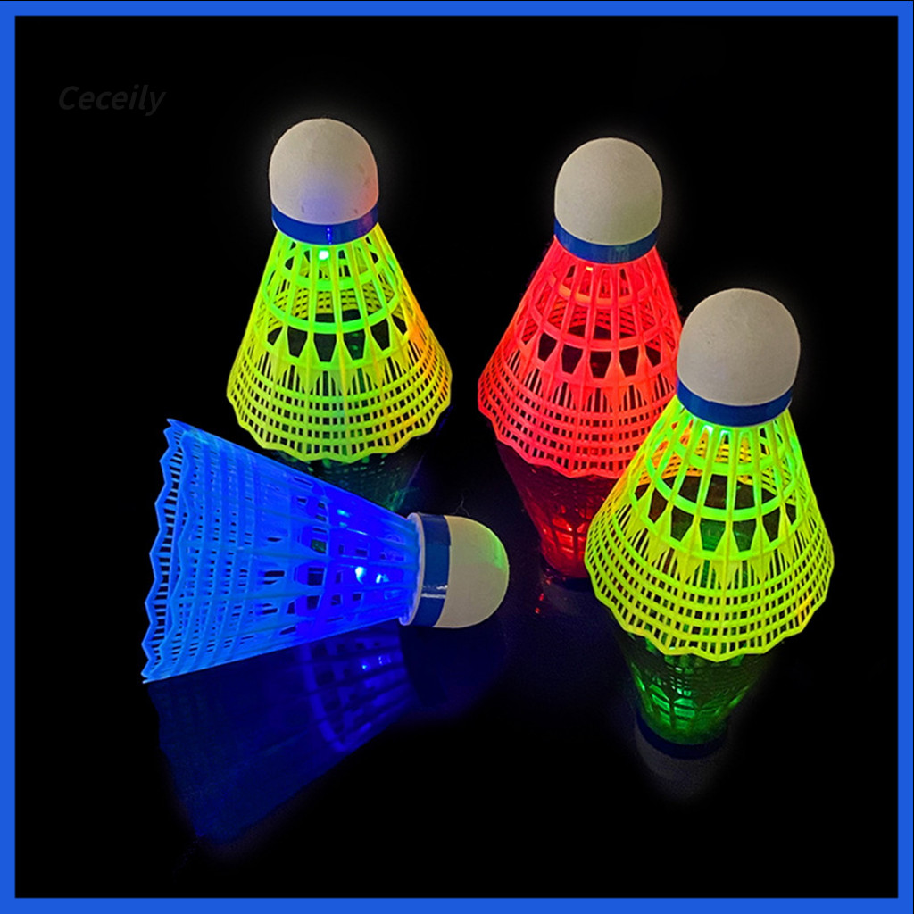 Soft Light Source Shuttlecock Badminton 3/4/8 Pcs Led Shuttlecocks Night Glow Nylon Light-up Windproof Durable for Outdo