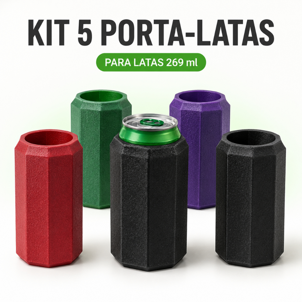 Porta lata de cerveja térmico | Suporte para latinha sleek de 269ml | Kit 1, 5 e 10 unidades
