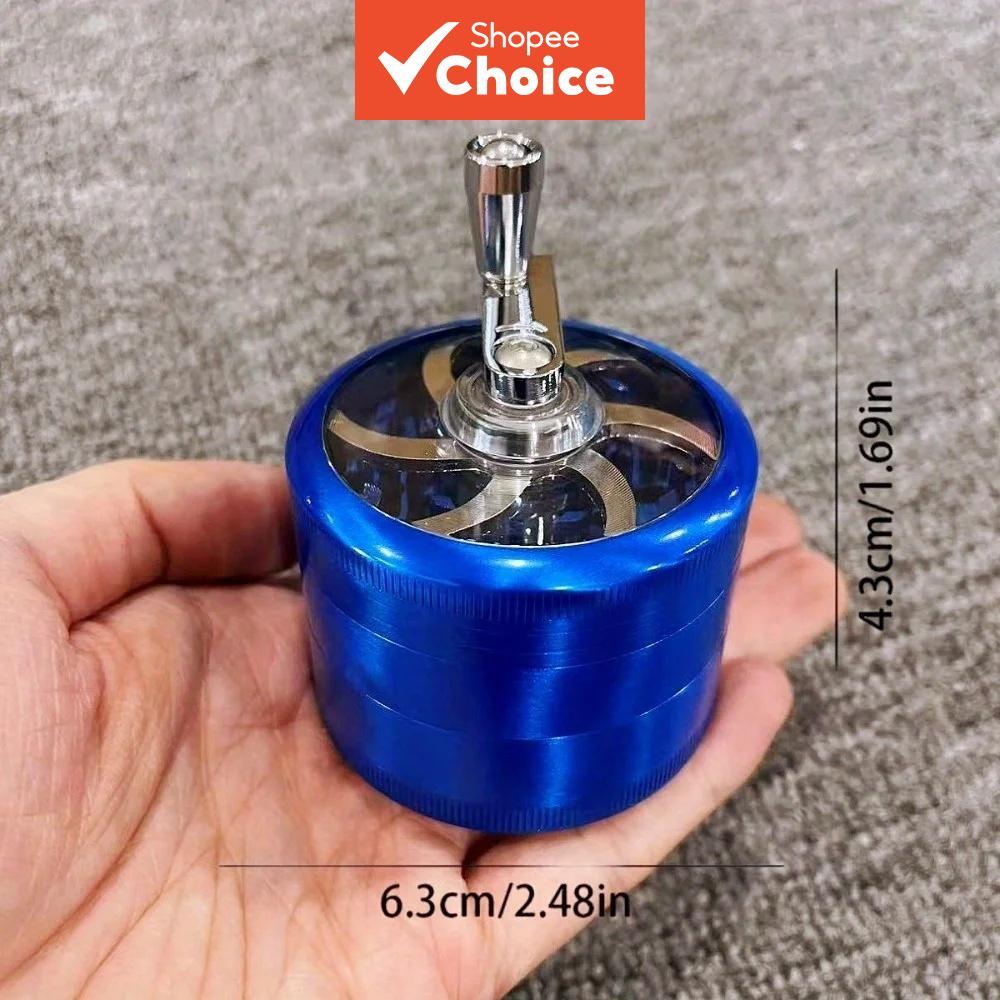 Moedor Manual de Especiarias 63 mm em Liga de Zinco com Design de Manivela, para Sal, Pimenta e Temperos Secos