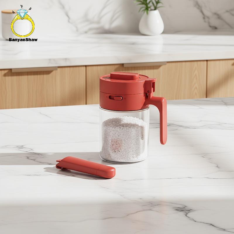 [BANY] Frasco De Sal E Tempero À Prova De Umidade Para Cozinha Conveniente Design 2 Em 1 Uso Doméstico Bom