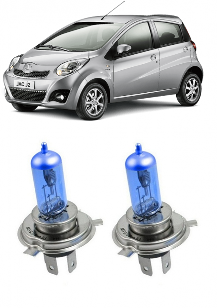 Par Lampada Super Branca Farol JAC J2 2013 2014 2015 2016 8500k H4