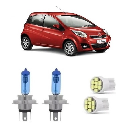 Kit Lâmpada Super Branca Jac J2 J3 Farol Alto Baixo + T10 8500k