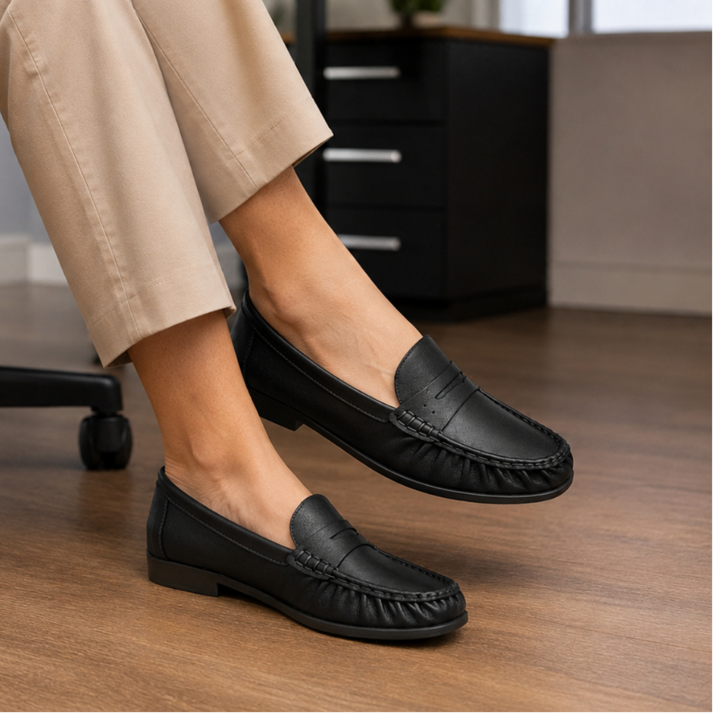 Mocassim Feminino 100% Couro Legítimo Pelica Premium Tendência Enrugado Macio Confortável Casual Chic Santa Lolla Lindo