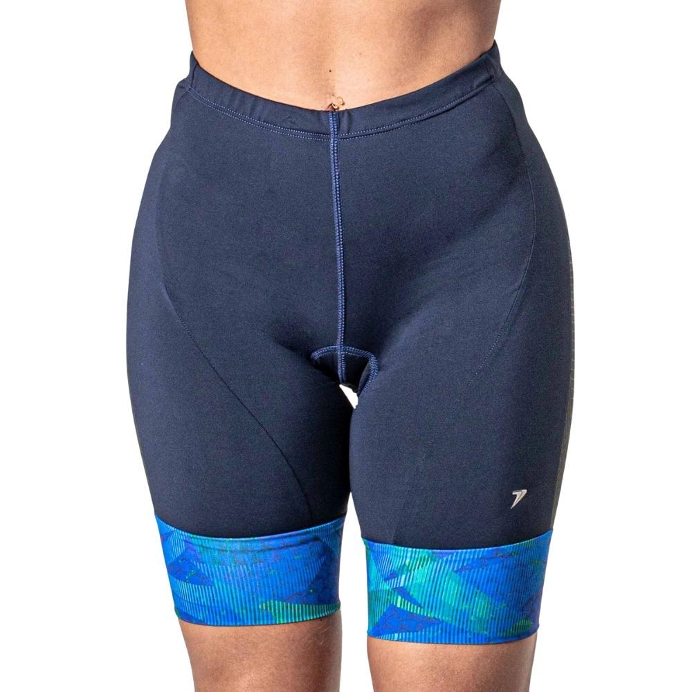 Bermuda Ciclista Poker Acolchoada Enchant Preto/Roxo Fem