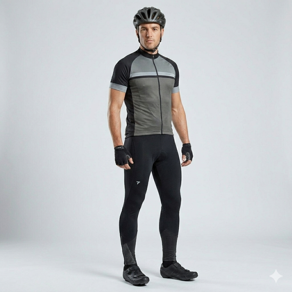 Calça Ciclista Poker Acolchoada Fang Preta Masc