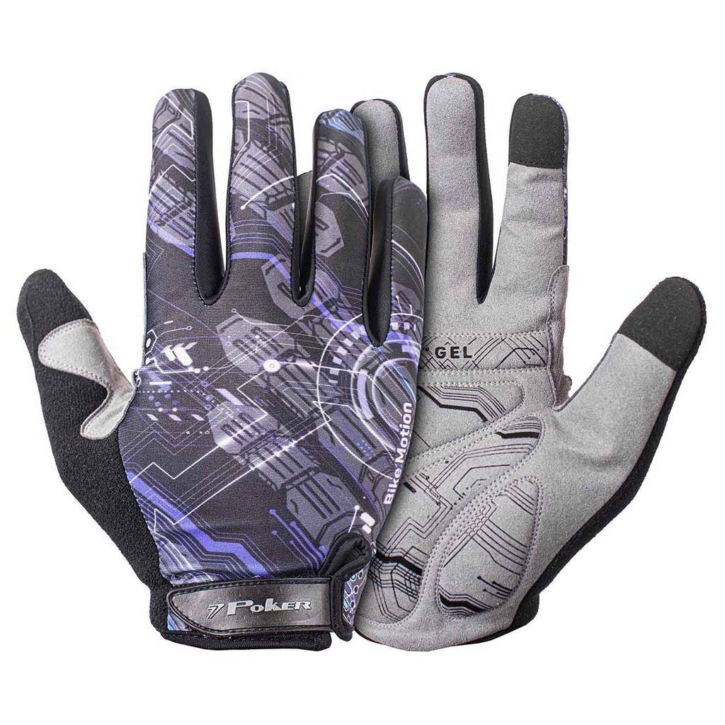 Luva de Ciclista Poker Bike Antishock Gel Dedo Longo Motion