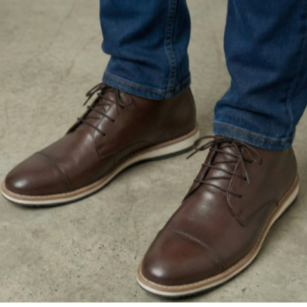 Bota Masculina Social Oxford Confortável Chukka Casual Sapato Couro Coturno Sapatênis Chelsea Trabalho Dia a Dia Derby