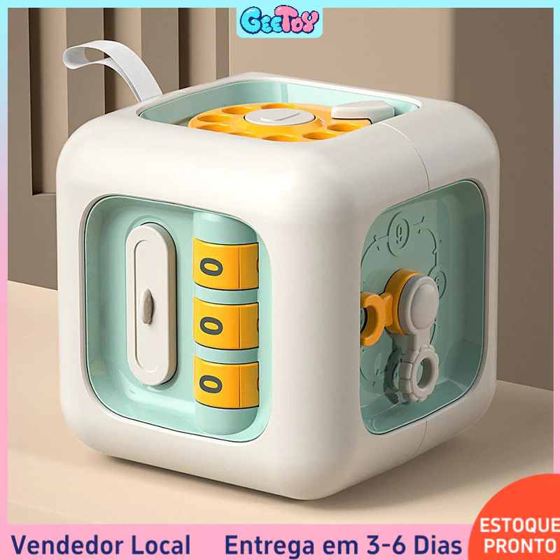 6 Em 1 Cubo Montessori Brinquedos Sensoriais Placa Ocupada Aprendizagem Habilidades Motoras Finas Educativos Para Crianç