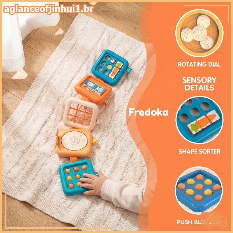 [AGBR] Cubo De Atividade Montessori Placa Ocupada De Madeira Brinquedos Sensoriais Para Bebês Quebra-Cabeça Dobrável Pre