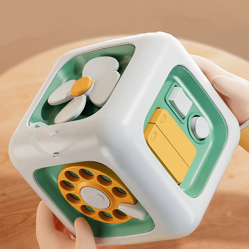 6 em 1 Montessori Brinquedos Educativos Sensorial Ocupado Placa Bebê Prática Habilidades Gaveta Cubo