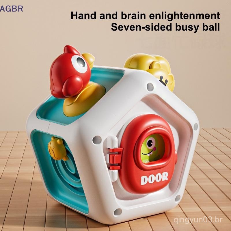 [AGBR] Cubo De Placa Ocupada Para Bebês Brinquedos Montessori Bola De Atividade Sensorial Brinquedo Educacional Infantil