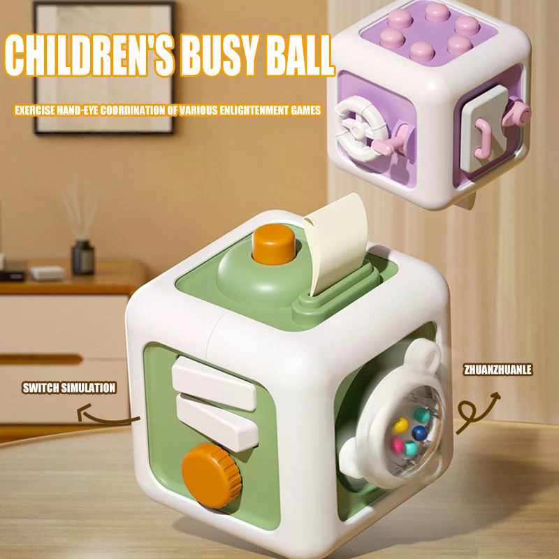 6 Em 1 Montessori Brinquedos Educativos Sensorial Ocupado Placa Bebê Prática Habilidades Gaveta Cubo Para Menina Menino