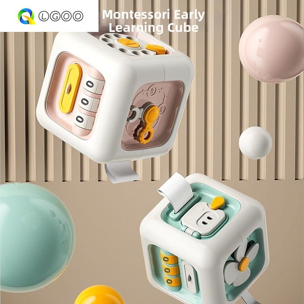 Brinquedos Educativos LGOO Montessori , Placa Ocupada Sensorial Criativa 6 Em 1 , Interruptores De Gaveta , Cubo Ocupado