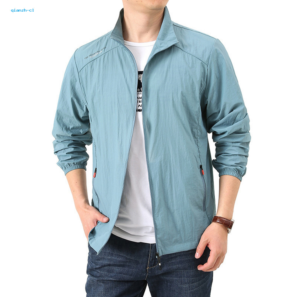 Solid Color Coat Men Outwear Men’s Quick-dry Summer Sun Protection Jacket – Lightweight Outdoor Sports for Cycling H