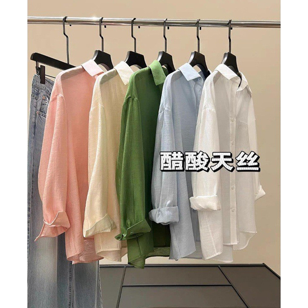 2026New Summer Tencel Linen Sun Protection Clothing for Women ins Lightweight loose-fitting casual shirt jacket