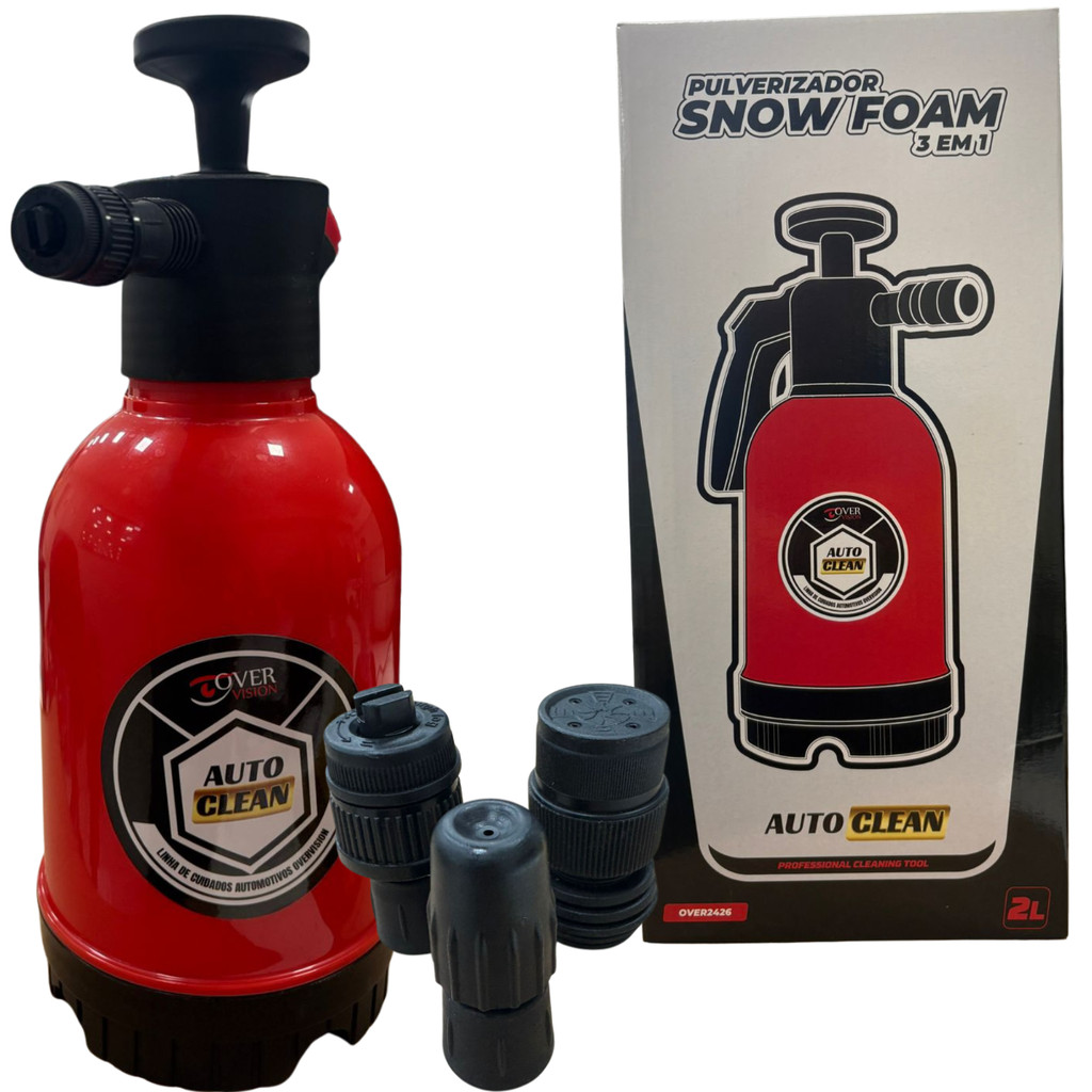 Pulverizador Canhão Snow Foam Manual Lavagem Espuma 3 Em 1 Cor Vermelho