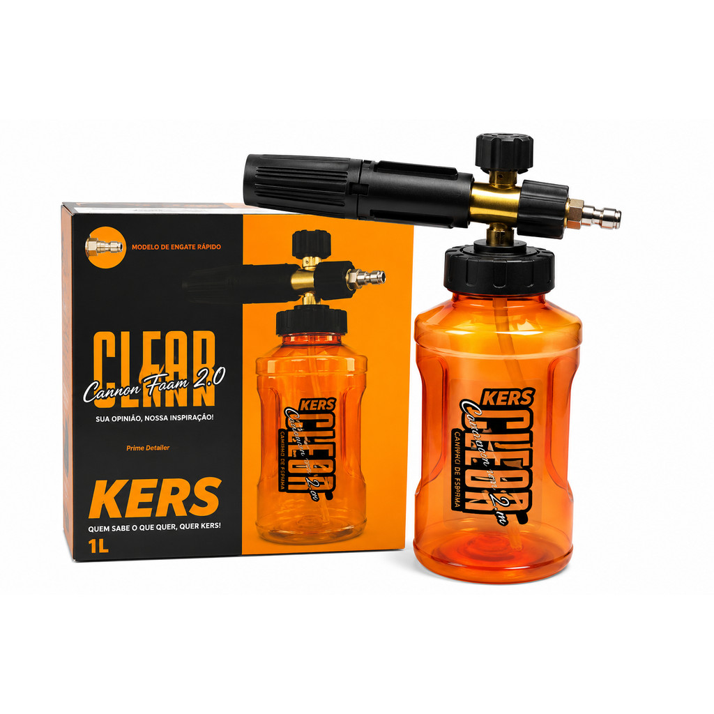 Canhão De Espuma Kers Clear Cannon Foam 2.0 1L Snow Foam Lavadora Alta Pressão Automotiva