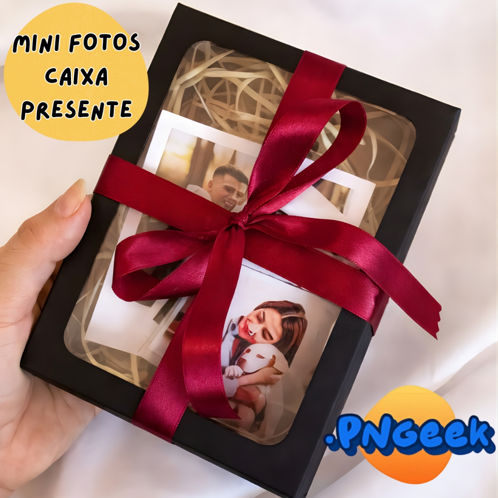 Mini Fotos Presente Kit Namorados Caixa Personalizado Fotos Retrô