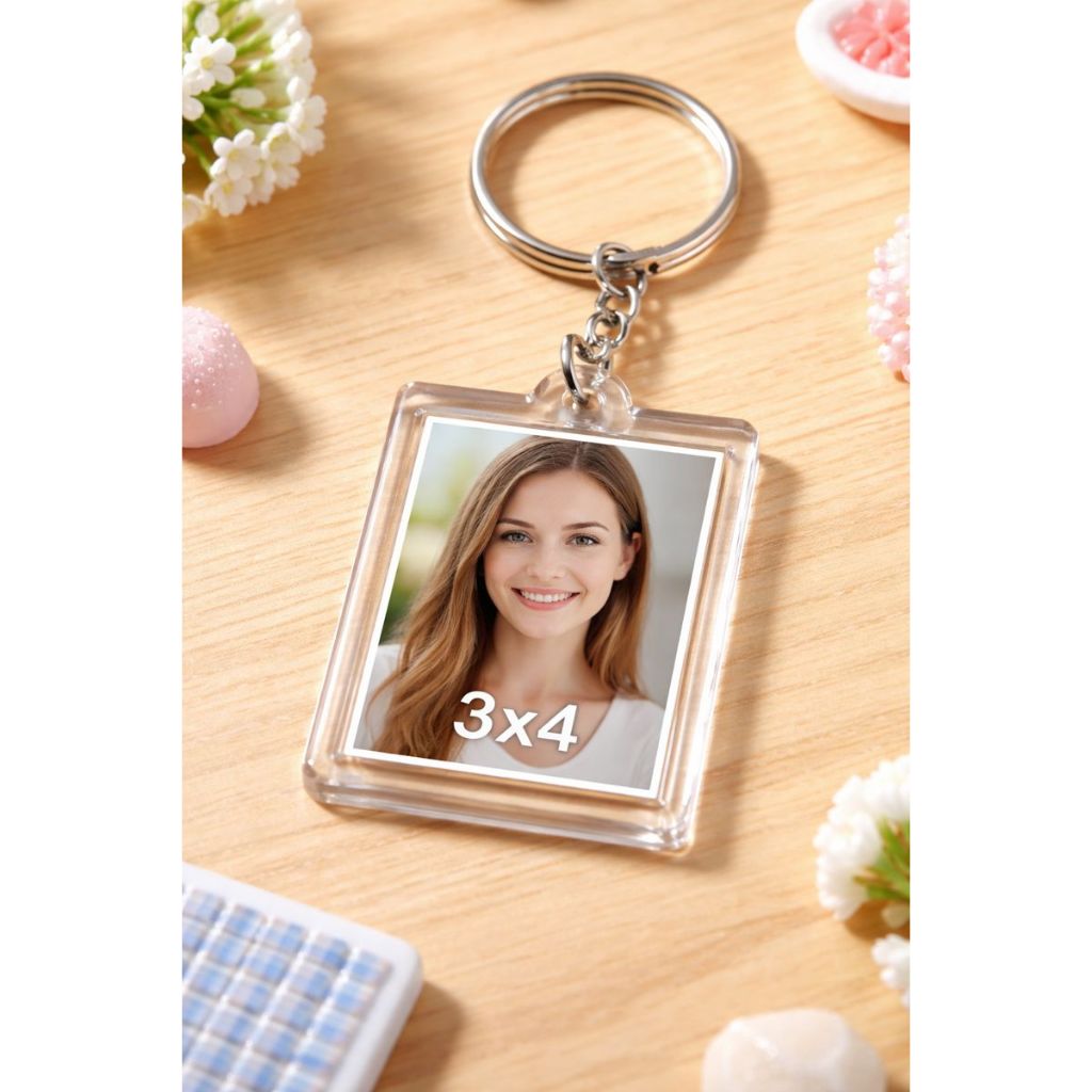30 Chaveiros Personalizados Acrílico 3x4 Frente e Verso com Foto – Lembrancinha Premium