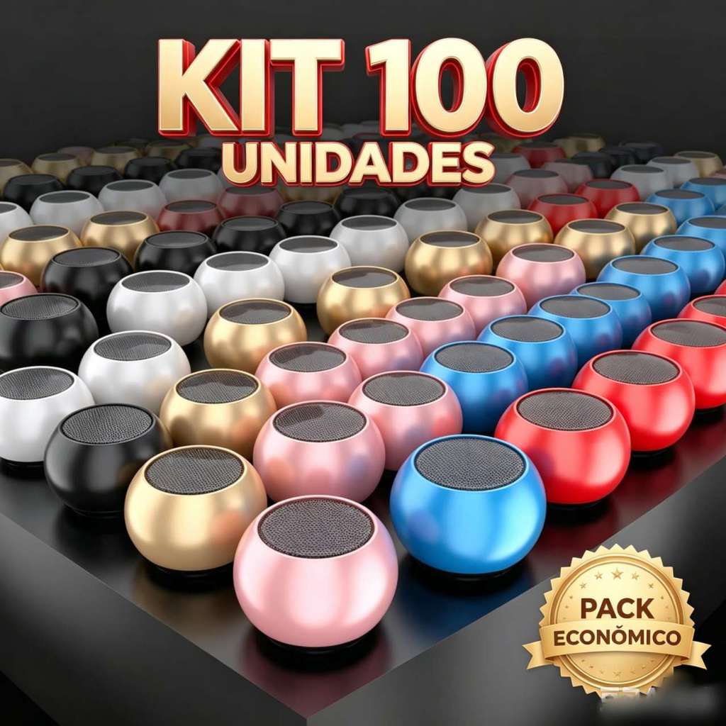 Atacado Kit 100 Mini Caixa De Som Bluetooth 5.0 Tws Metal Mini Speaker Amplificada 3w- C2