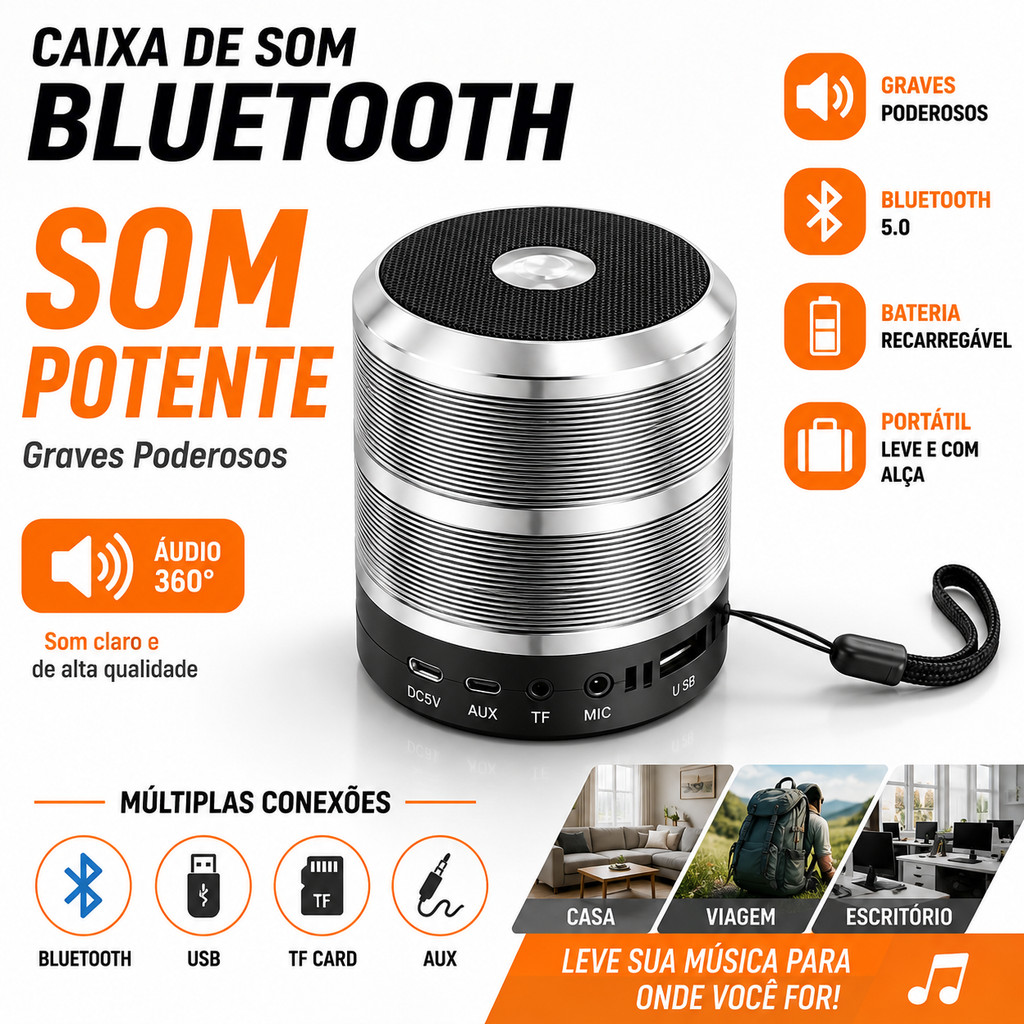 Atacado 10/15/20 Mini Caixa de Som Bluetooth | Portátil Bateria Recarregável | Caixinha Sem Fio