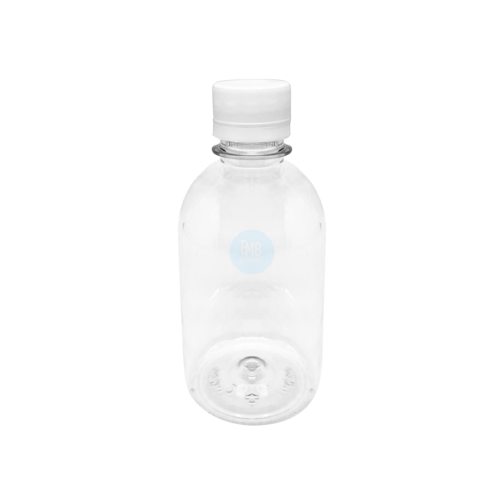 12 Frascos 250ml Transparente PET Com Tampa Lacre Branca Multiuso Prático
