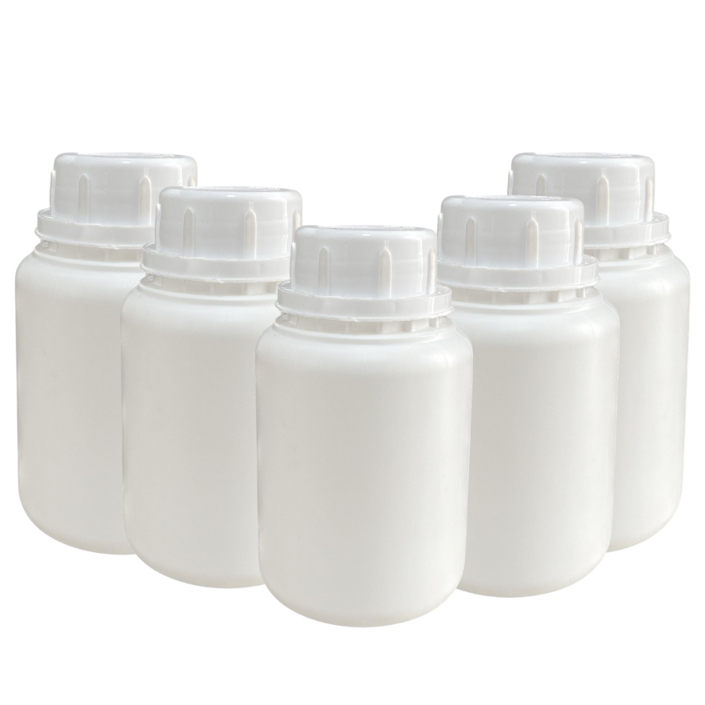 Kit 5 Frascos Agro PEAD 250ml Branco R42/35mm