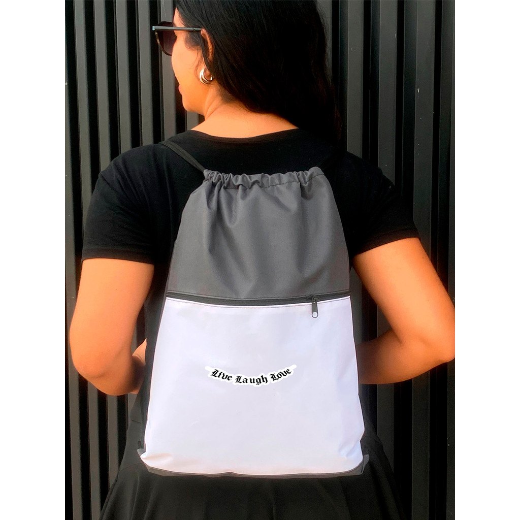Saco Corda - LIVE LAUGHT LOVE - Stilo Club Academia Trabalho Escolar Faculdade Viagem Masculino Feminino