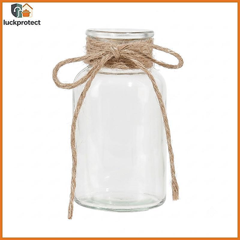 LPHG Corda De Juta Vaso De Vidro Transparente Rústico Plantador De Fazenda Boho Decoração De Casa .