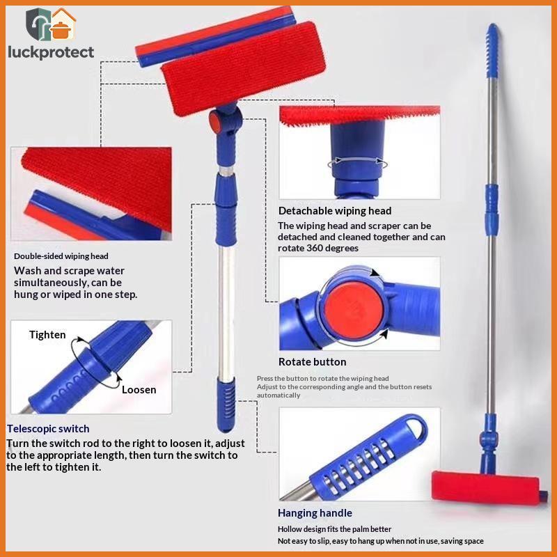 LPHG Multi-Purpose Magic Mop Esponja Extensível 2 Em 1 Para Limpeza De Espelhos , Vidros , Azulejos , Janelas E Carros .