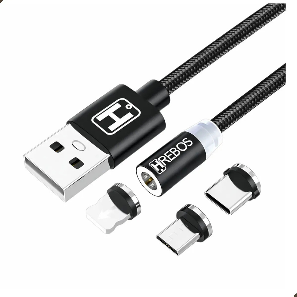Cabo Carregador Turbo 3 Em 1 Tipo C Lightning Micro USB 2m Carga Rápida Dados Universal Celular