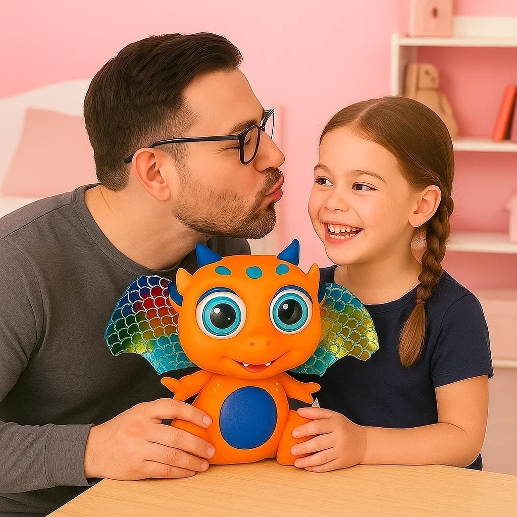Bebê Dragão com Asas Laranja Brinquedo Boneco Menino Menina Presente Bichinho Voador Achadinhos