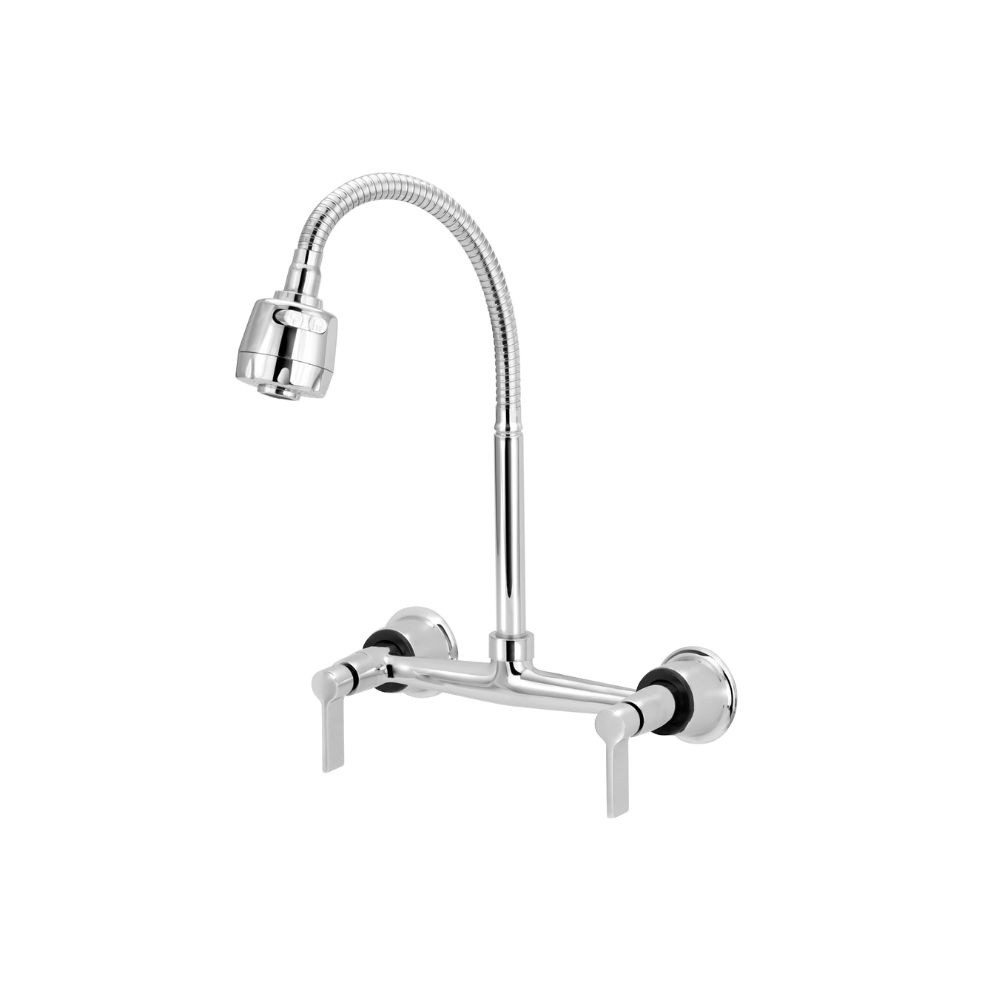 Torneira Cozinha Parede Gourmet Flexível Luxo 1/4 Agua Quente Fria Movel Misturador