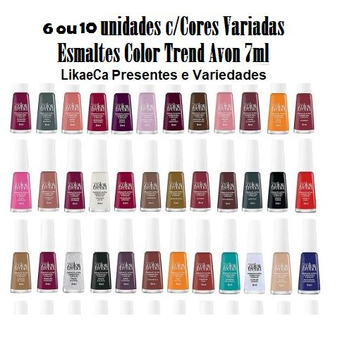 Esmalte ULTRA COBERTURA ou Magic Crystals Color Trend ou Unicórnio ou Pride 7 ml Avon,  Varias Cores = Variações com 6 ou 10 Unidades de cores Variadas, conforme nosso estoque.