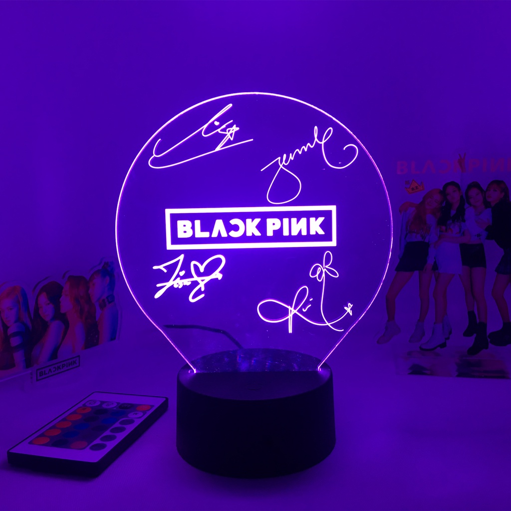 KPOP BLACKPINK JENNIE LISA ROSE JISOO Model Figure Lâmpada Led Noturna Luminária acrílico led 3d abajur2
