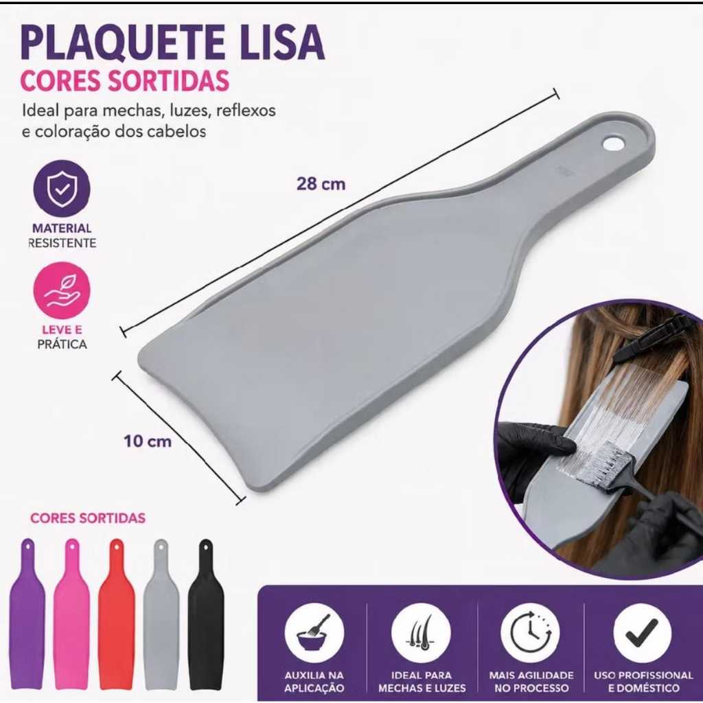 Plaquete lisa para Cabelo - Luzes, Mechas e Reflexo Santa Clara