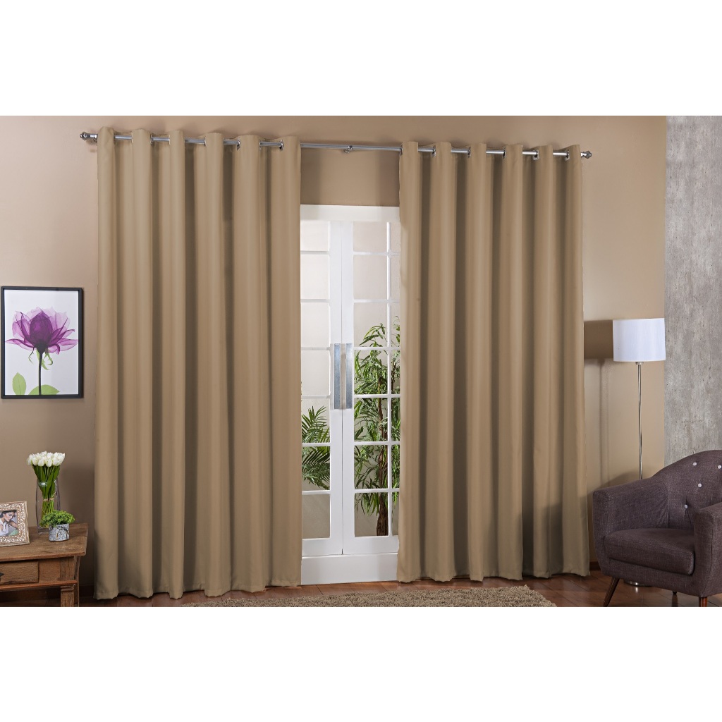 Cortina Blackout Tecido Grosso Sala Janela Quarto 100% Corta luz 3,00 X 2,80 Cor Lisa