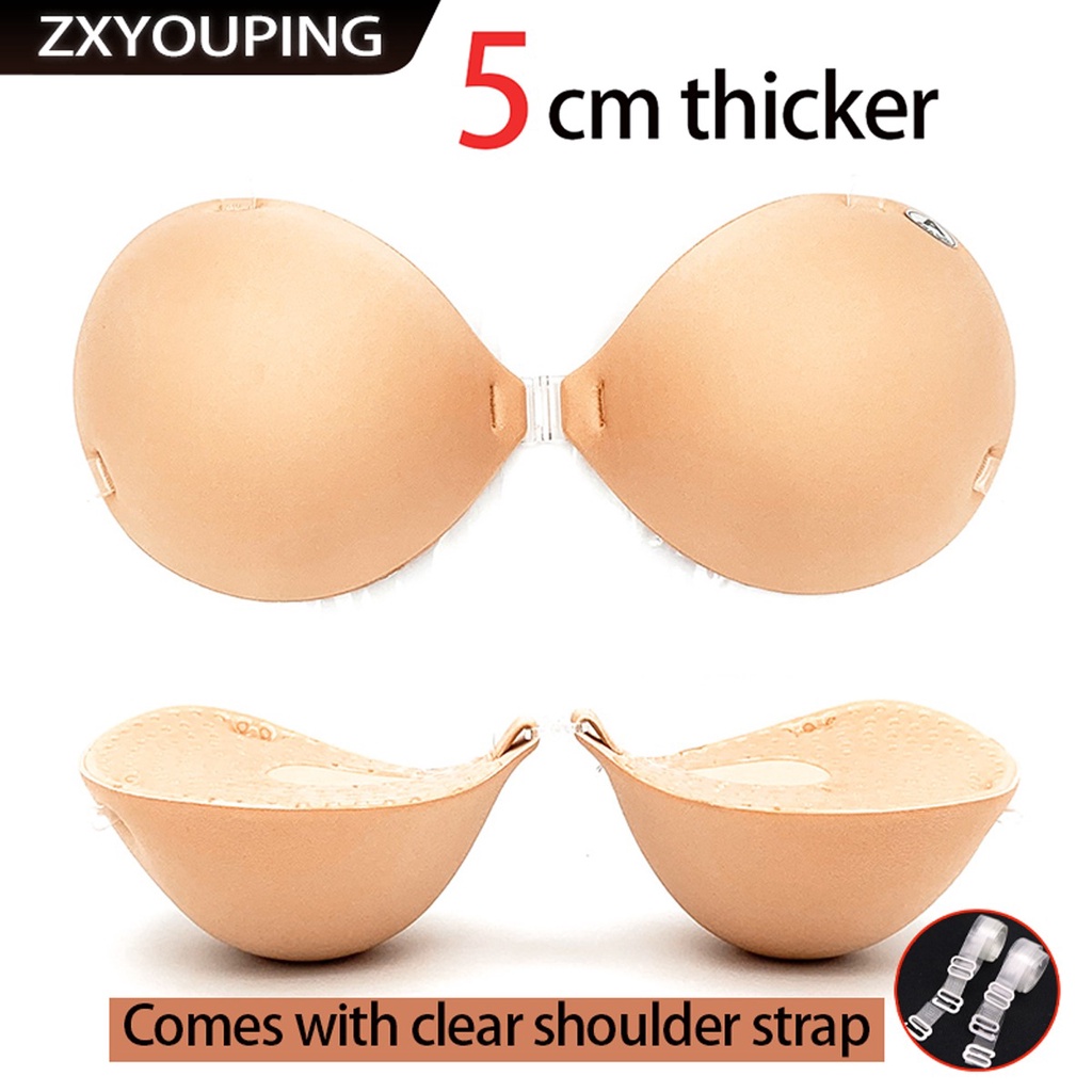 ZXYOUPING 5CM Fita De Mamilo Espessada Reutilizável De Silicone Invisível Pads Push Up Enhancer Breast Strapless Bra Pad