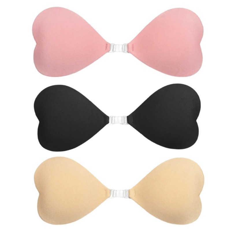 RUN Strapless Silicone Forma Coração Sutiã Pegajoso Almofadas Cobertura Mamilo Para Levantamento