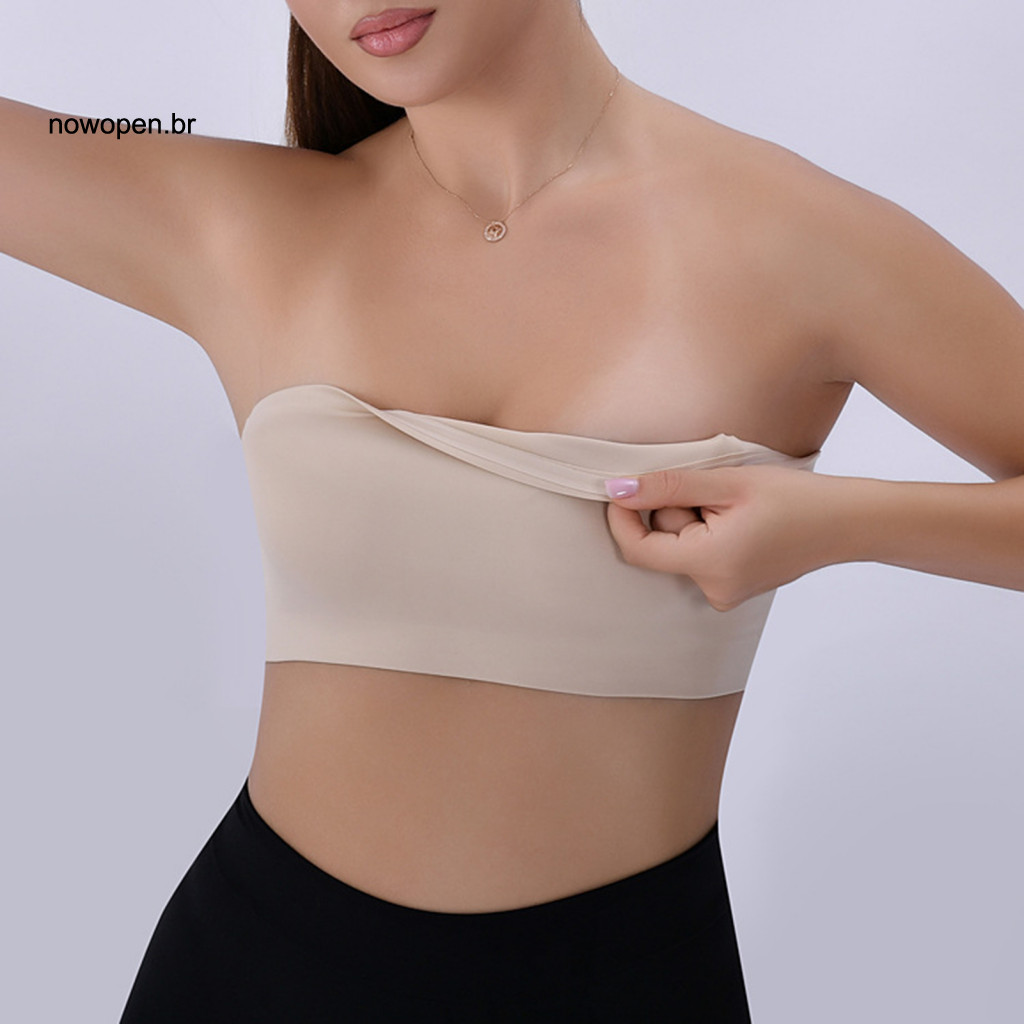 Breathable Strapless Bra Ice Silk for Women Contoured Cups Anti-slip Silicone Lining High Elasticity Unpadded Perfect fo