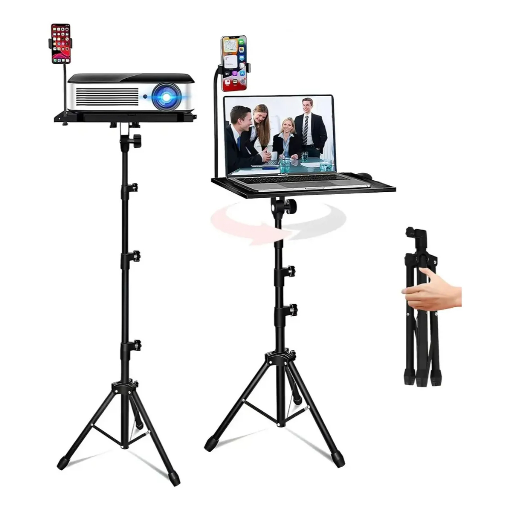 Suporte Projetor Tripé Ajustável Pedestal Notebook Bandeja Para Mouse com Suporte Celular