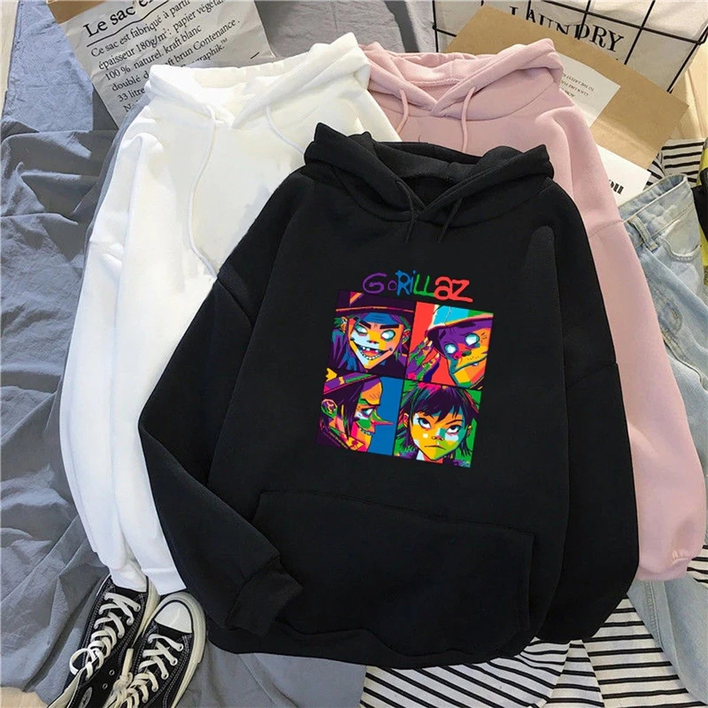 Moletom Canguru Com Capuz Banda Gorillaz Cartoon Trip Rap Sound Moda Tumblr Unissex Promoção Envio Rápido