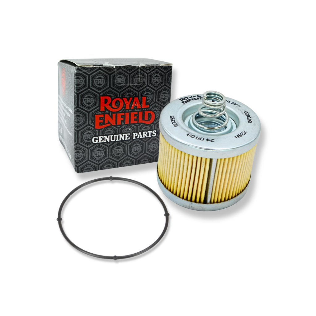 Conjunto Filtro Óleo Original Meteor Classic Hunter 350 + O-Ring de Vedação Royal Enfield
