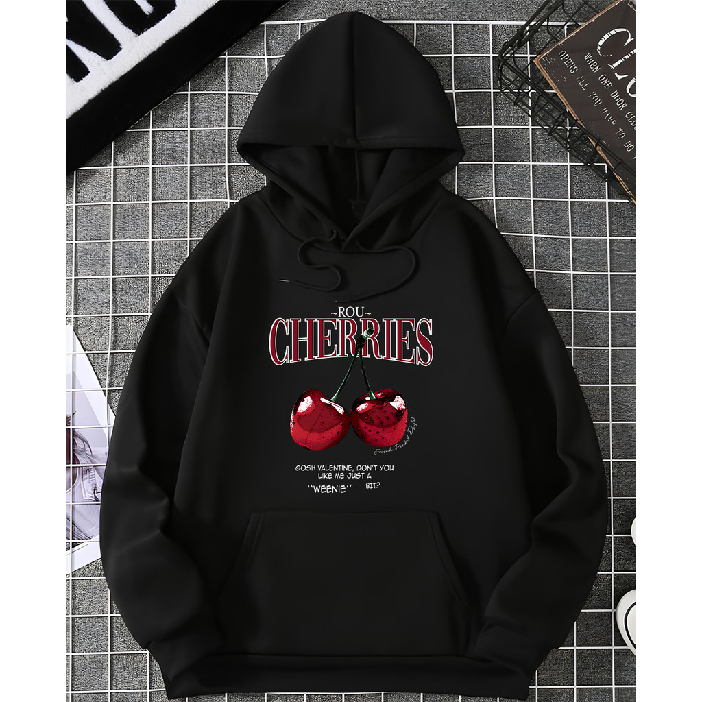 Moletom Tumblr Valentine Cherry Moda Viral Cherries Cereja