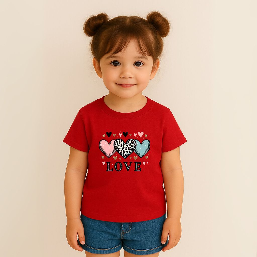 Camiseta Corações Love Estampa Criativa Fashion Tumblr Estilo Moderno Viral