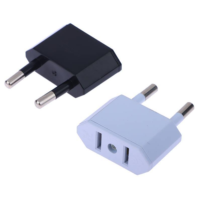 qo 2 Pçs Adaptador Da Ue Conversor De Viagem Americano China Eua Para Plug Euro Elétrico AC Soet br