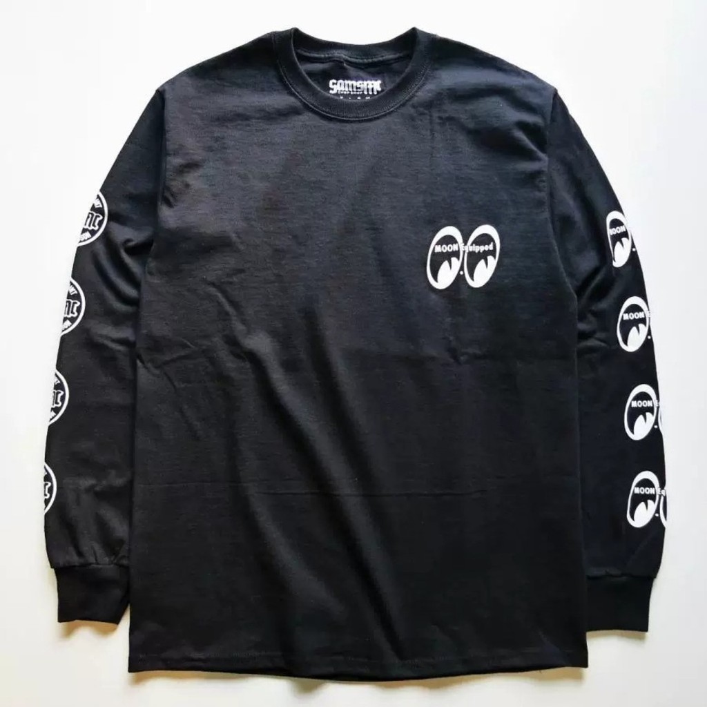 HotSale MOONEYES Vintage Locomotiva Equitação Neutra Manga Longa 100 % Algodão Camiseta Skate Rua Ilustração Japonesa So