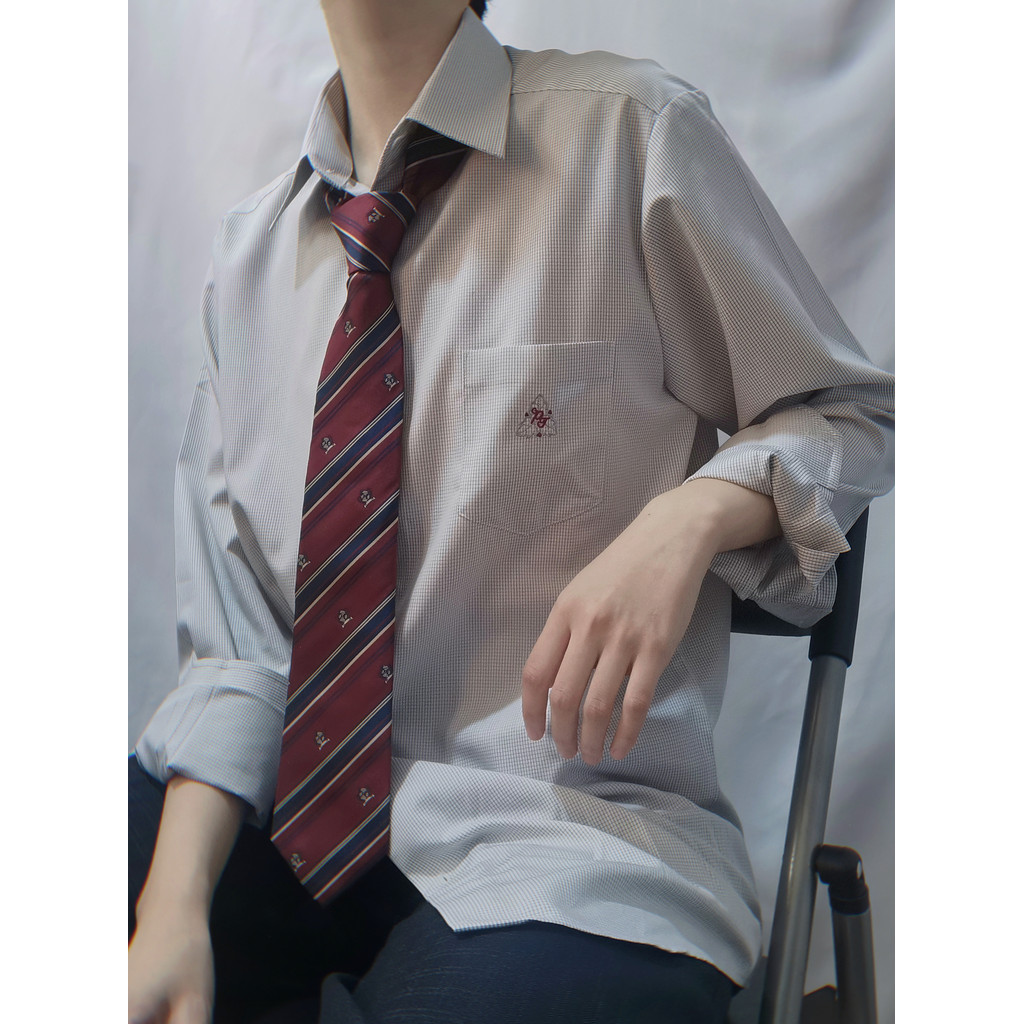 [Pantervilla] Baijinzhong dk Camisa Masculina Manga Longa Original Japonesa Manga Curta Uniforme Bordado Casal Genuíno