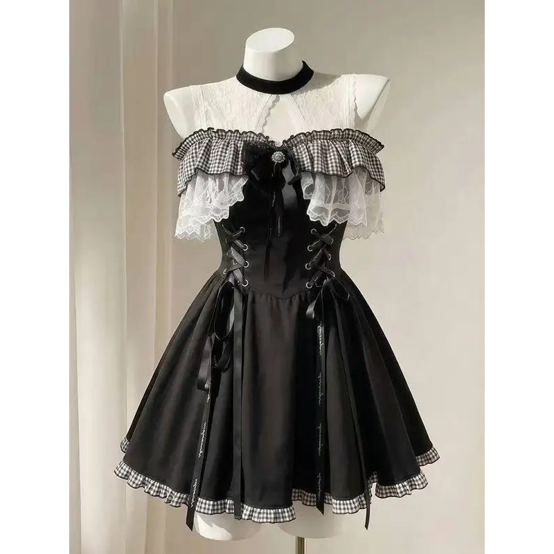 Blusa Pullover Japonesa Harajuku para Mulheres Y2K, Ajuste Slim, com Detalhes em Renda, Manga Longa, Elegante e Estilosa