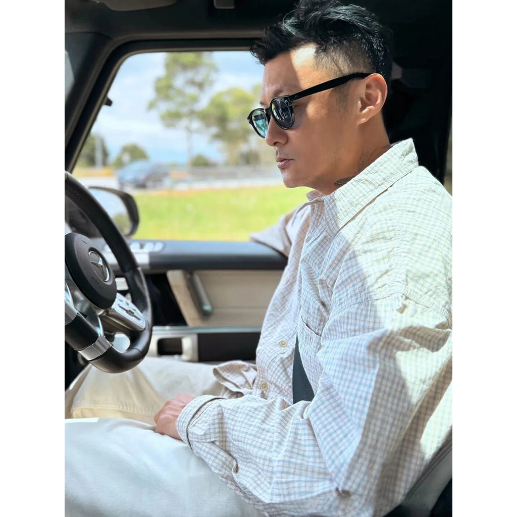 CAMISA MADNESS MINI CHECK BD Japonesa Xadrez Manga Longa Shawn Yue Mesmo Estilo 26SS